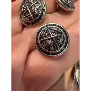 Eisen USA‎ N28 Antique Silver Metal Shank Buttons Embellishments Sewing Golf